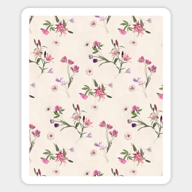 Scattered Floral on Cream Magnet by micklyn